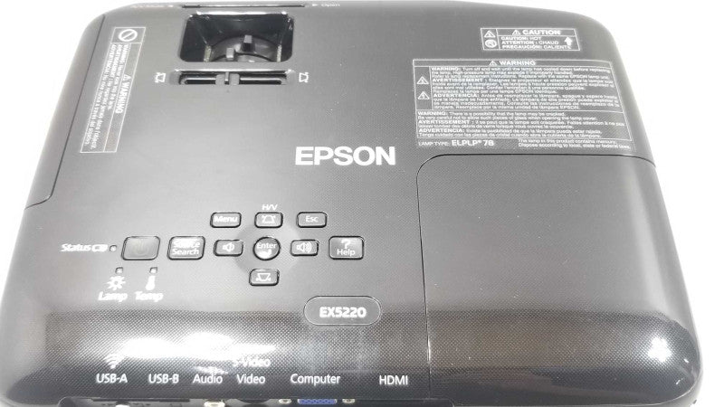 Epson EX5220 Tri-LCD Wireless Projector Only 37 Lamp Hours, W/ Bag and Remote ~