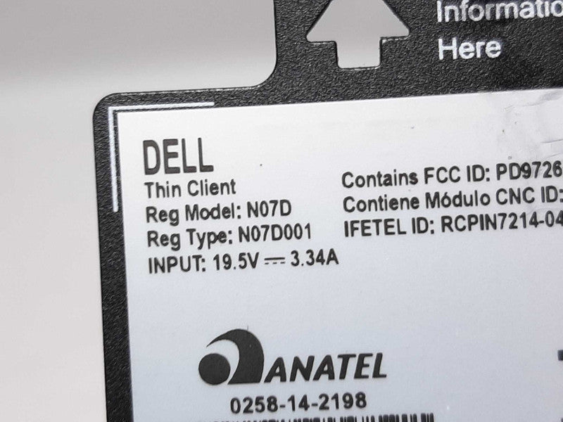 Dell WYSE N07D Thin Client AMD GX-424CC @ 2.4GHz 4GB RAM 64GB SSD +