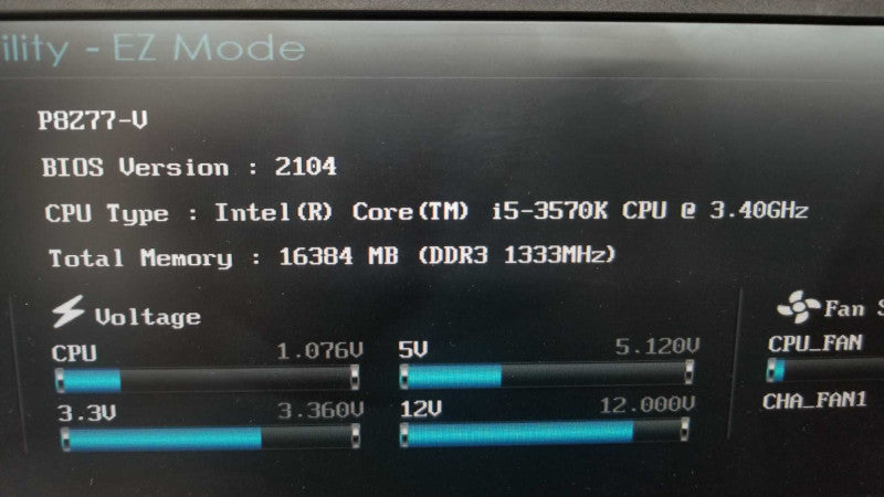ASUS P8Z77-V LGA 1155, i5-3570K 3.4GHz/ 16GB DDR3, 100% TESTED ~