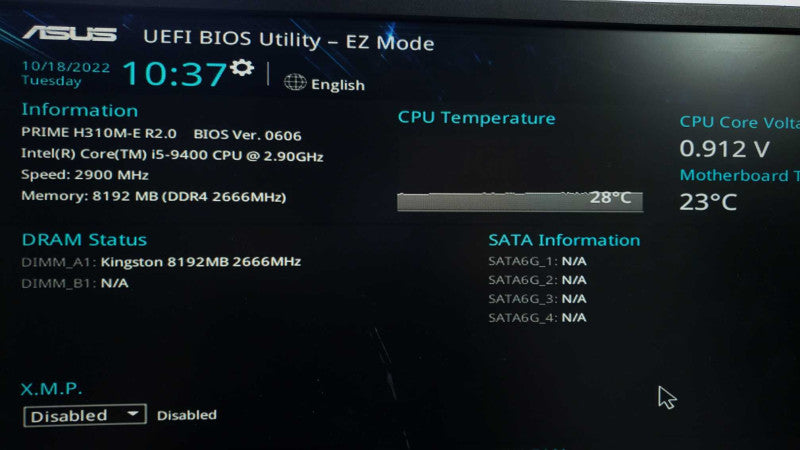 Custom PC Asus H310M-E R2.0 i5-9400 8GB DDR4 500W PSU No HDD [