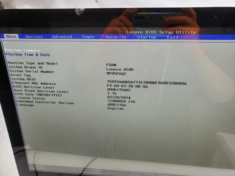 Lenovo F0AN A540 All-in One Core i5-4258U @2.4GHz 8GB RAM 1TB HDD )