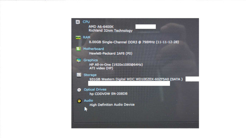 HP Pavilion Touchsmart 23 All-In-One PC AMD-6400K@3.9GHz 8GB DDR3 1TB HDD [
