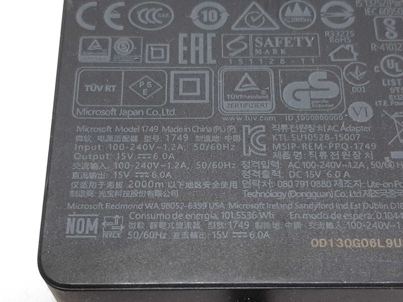 Microsoft 1749 AC Adapter 15V 6A For 1661 Docking Station  +