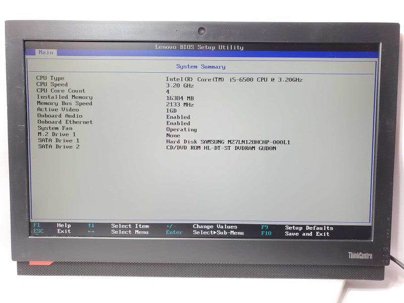 Lenovo ThinkCentre M910z AIO, Core I5-6500 3.2GHz, 16GB RAM, 120GB SSD, Read _