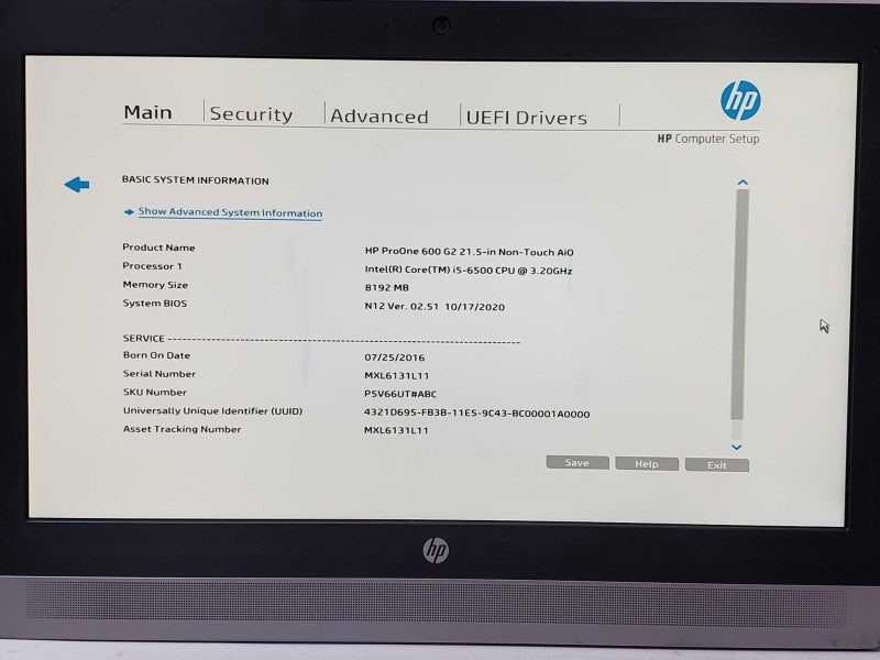 HP ProOne 600 G2 21.5\\" AiO i5-6500 3.2GHz 8GB DDR4 No HDD (Read) |