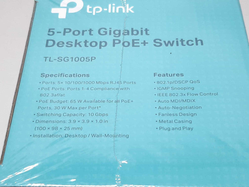 TP-Link TL-SG1005P 5-Port (4-Port PoE+) Gigabit Desktop Switch +