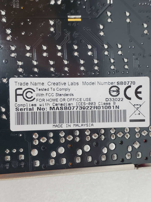 Dell Creative Labs Sound Blaster SB0770 Sound Card 0WW202 _