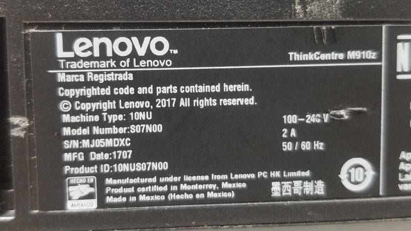 Lenovo M910z Touch i5-6500 3.2Ghz QC/16GB DDR4, NO HDDs, NO Stand. ~