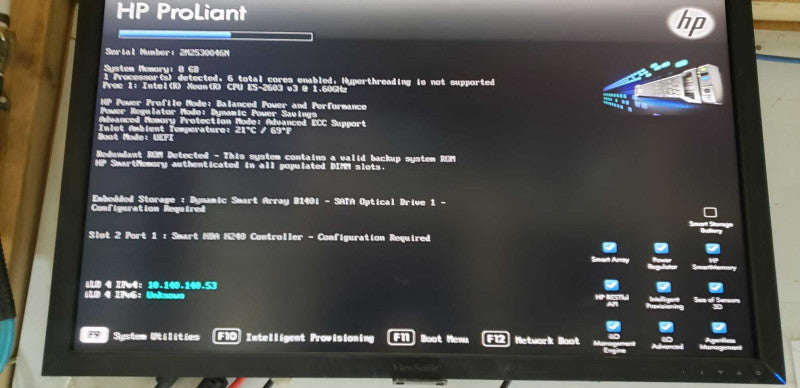 HP Proliant DL160 gen9 Xeon E5-2603 V3 @ 1.60ghz / 8gb ram / H240 ctrl #