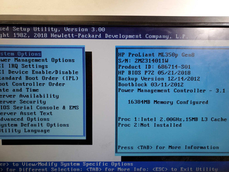 HP ProLiant ML350p Gen8 Xeon E5-2620 @2GHz 16GB RAM 5TB HDD P420i 2x PSU )
