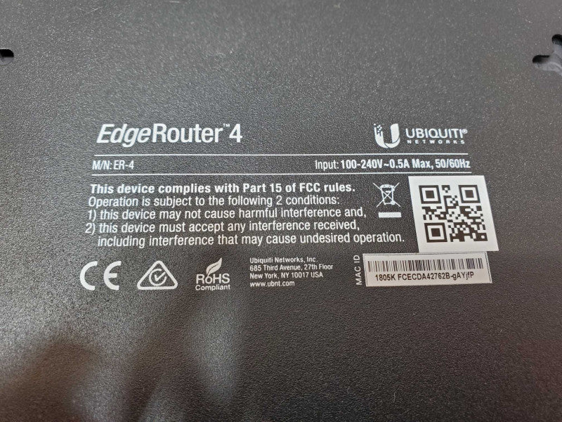 Ubiquiti EdgeRouter 4 ER-4, Read, AS-IS _