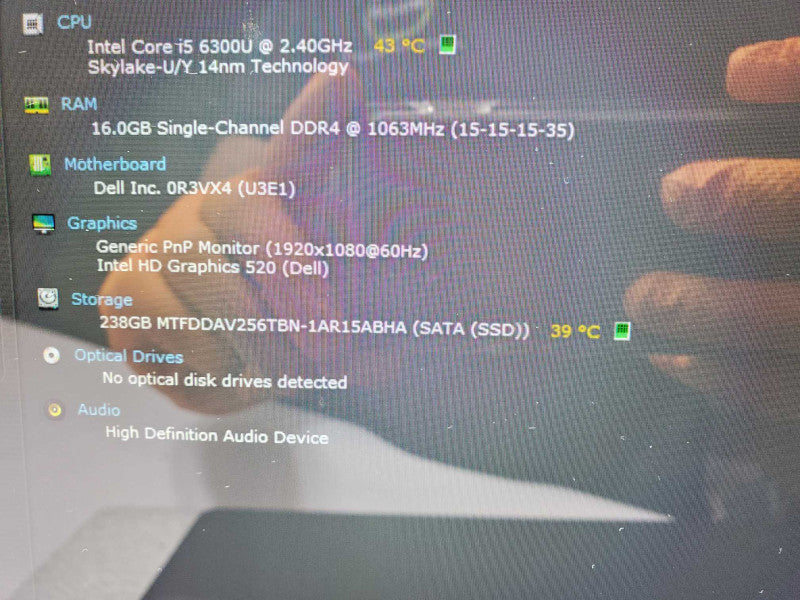 DELL Latitude E5570, Core I5-6300U 2.4GHz, 16GB DDR4, 250 GB SSD, Touch Screen _