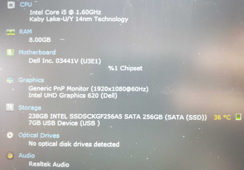 Dell Latitude 5590 Core i5-8250U @ 1.60GHz 8GB Ram 250GB SSD (