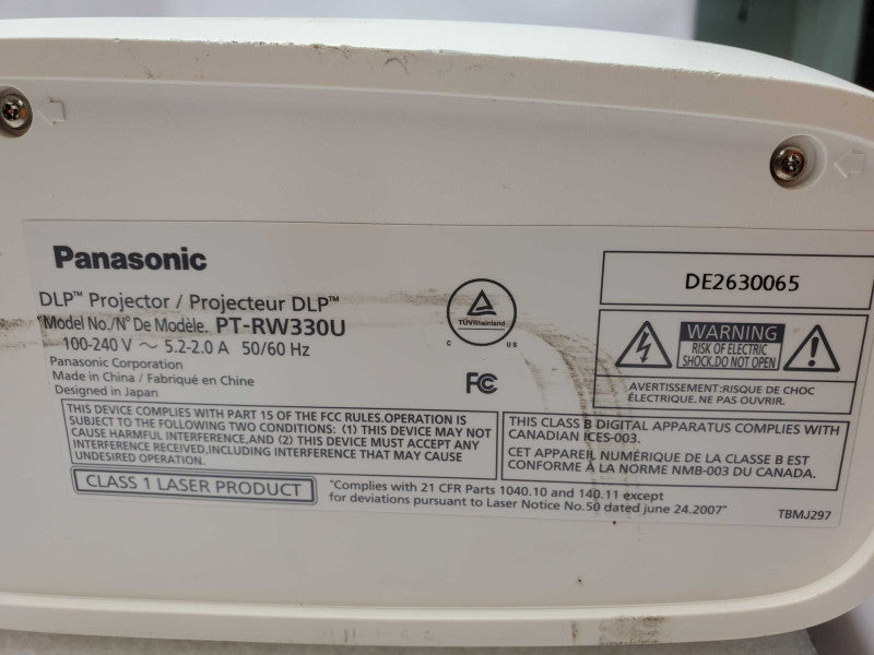 Panasonic PT-RW330U WXGA DLP Projector VGA DVI LAN HDMI, AS-IS _