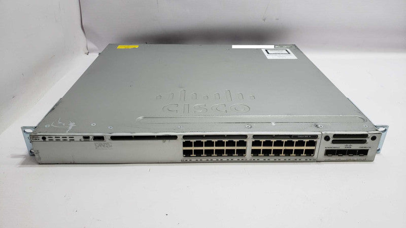 Cisco WS-C3850-24T-E v08 24 Port Gigabit Managed Switch with C3850-NM-2-10G [