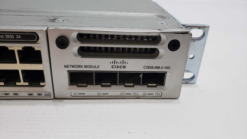 Cisco WS-C3850-24T-E v08 24 Port Gigabit Managed Switch with C3850-NM-2-10G [