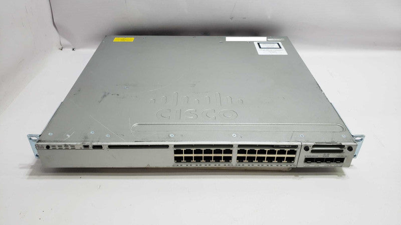 Cisco WS-C3850-24T-E v08 24 Port Gigabit Managed Switch with C3850-NM-2-10G [