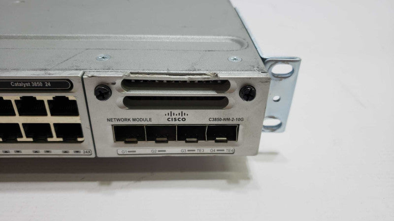 Cisco WS-C3850-24T-E v08 24 Port Gigabit Managed Switch with C3850-NM-2-10G [