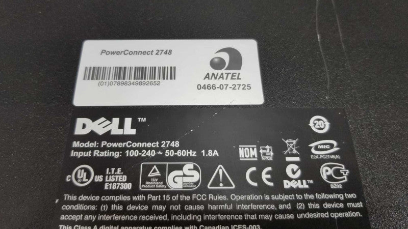 Dell PowerConnect 2748 48-Port 1Gbps Ethernet Network Switch ~