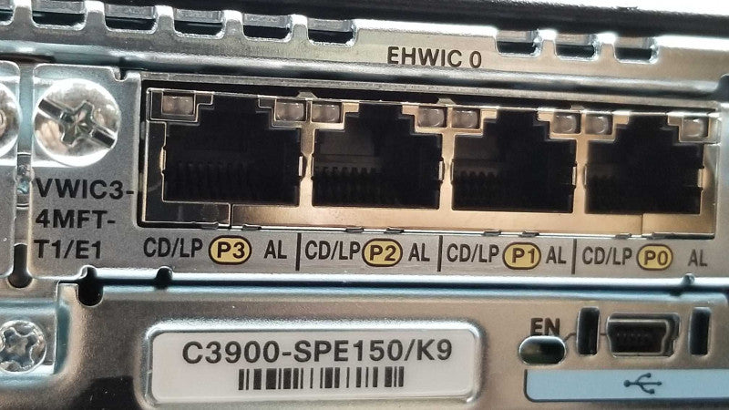 Cisco 3945 Router C3900-SPE150/K9, 4x vwic3-4mft-t1/e1, 1xPSU ipbaseK9 1 ~