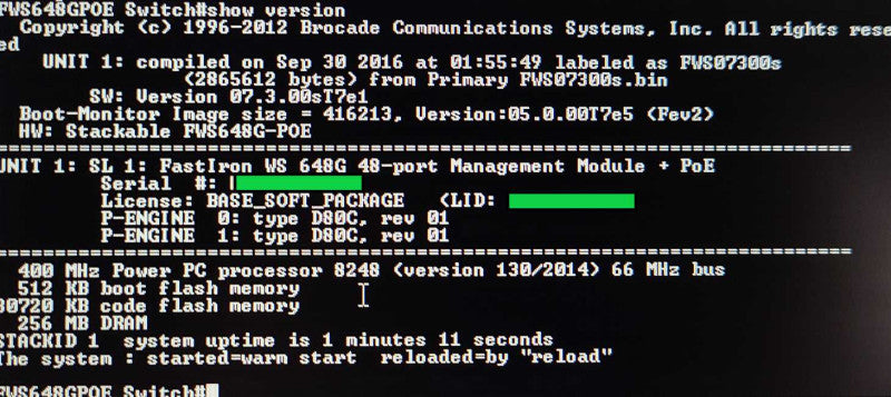 Brocade FastIron FWS 648G-POE 48 Port Gigabit Ethernet 4xSFP Port Managed Switch $