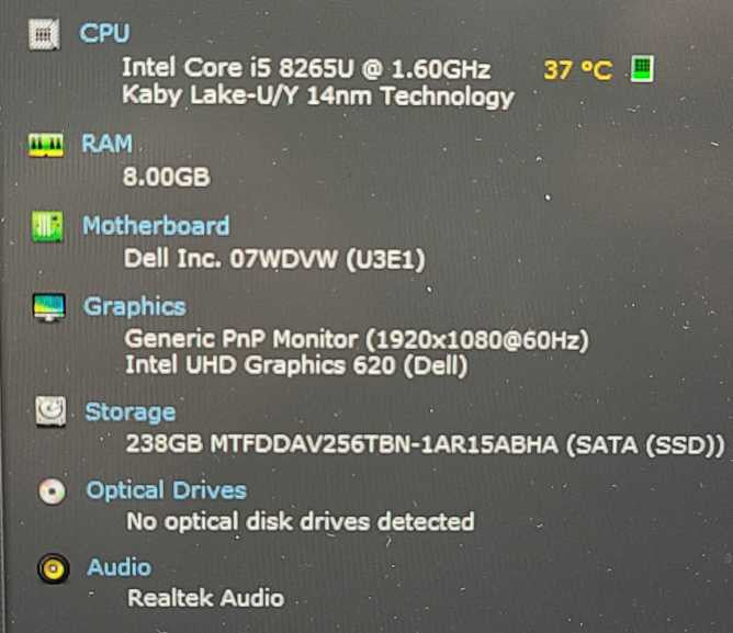 Dell Latitude 7400 i5-8265U 1.6GHz 8GB RAM 256GB SSD 14\\" $