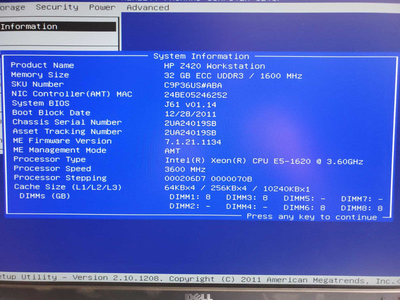 HP Z240 WS, Xeon E5-1620 3.6GHz, 32GB RAM, 250GB SSD + 4TB HDD Quadro 2000 GPU _