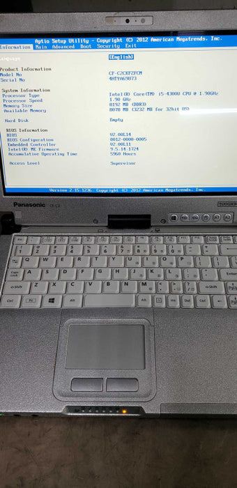 panasonic CF-C2 Toughbook I5-4300u @ 1.90ghz / 8gb ram / 12.5\\" / SEE NOTES #