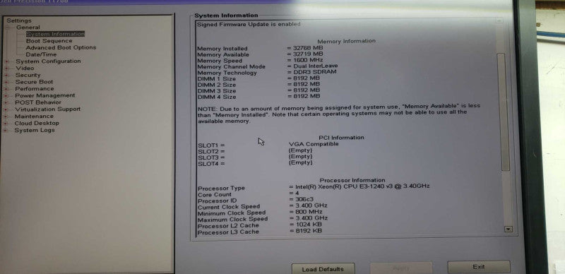 Dell precision T1700 Xeon E3-1240 V3 @ 3.40ghz / 32gb ram / quadro K600 GPU #