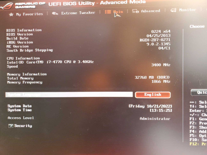 Custom/Asus PC, CoreI7-4770 3.4GHz, 32GB RAM, 2TB HDD, GTX 670, 1200W PSU _