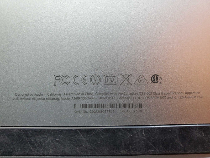 iMac A1419 27\\" Core i5-4670 @ 3.4 GHz 8GB Ram 1TB HDD Nvidia GTX 775M 2GB *READ* (