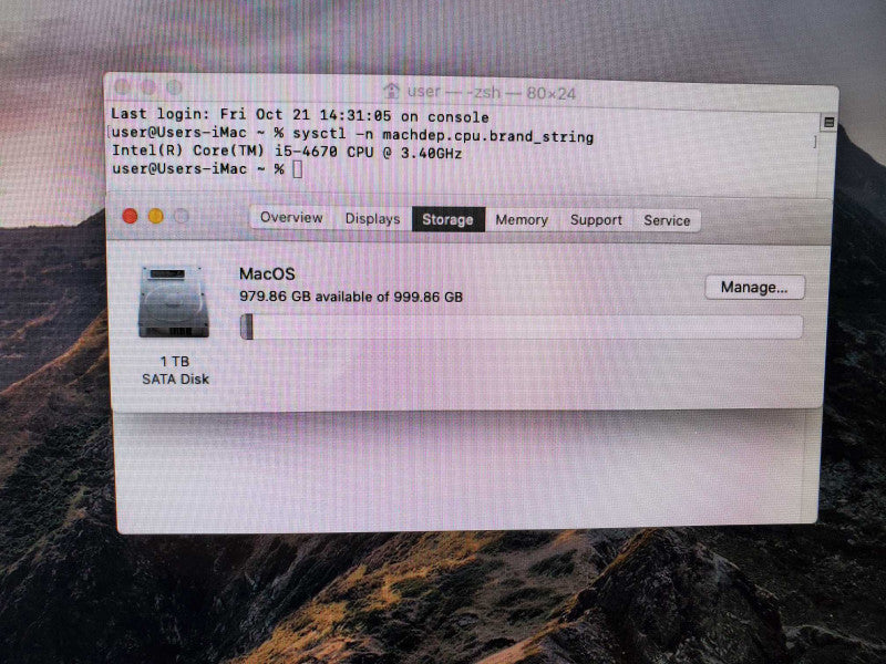 iMac A1419 27\\" Core i5-4670 @ 3.4 GHz 8GB Ram 1TB HDD Nvidia GTX 775M 2GB *READ* (