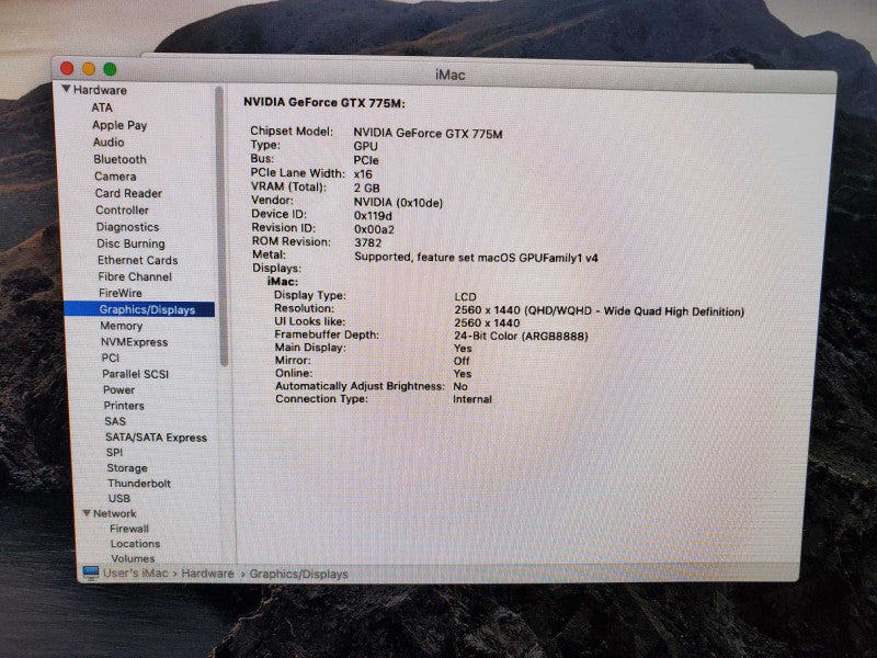 iMac A1419 27\\" Core i5-4670 @ 3.4 GHz 8GB Ram 1TB HDD Nvidia GTX 775M 2GB *READ* (