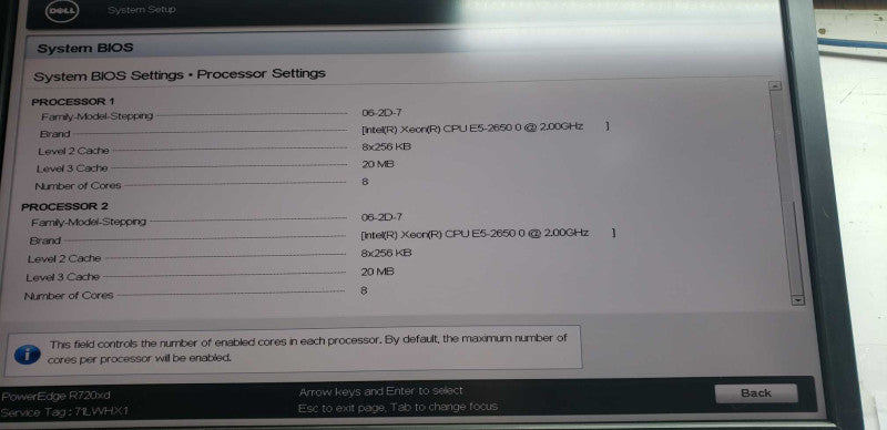 Dell Poweredge R720XD 2x Xeon E5-2650 @ 2.00ghz / 32gb ram / H710p Mini Raid # #