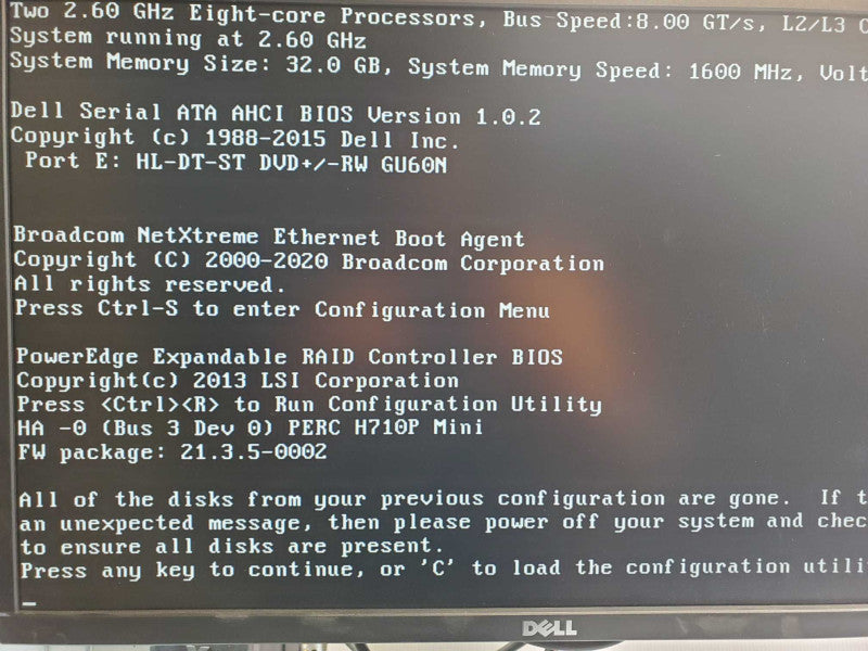 Dell PE R620, 2x Xeon E5-2670 2.6GHz 8C, 32GB RAM, H710p Mini, 2x PSU, 2.5\\" _