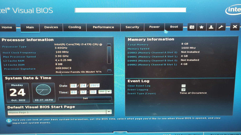 Custom PC Intel Board i7-4470@3.4GHz 8GB DDR3 No HDD [