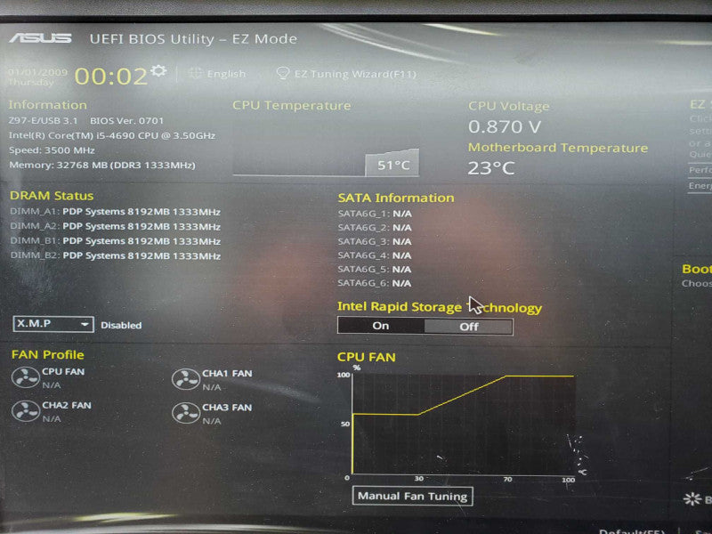 KIT MB ASUS Z97-E/USB3.1 Socket 1150 + Intel i5-4430 @ 3.5GHz + 32GB RAM (