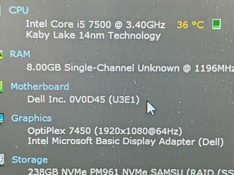 Dell Optiplex 7450 24\\" AiO i5-7500 3.4GHz 8GB DDR3 240GB SSD |