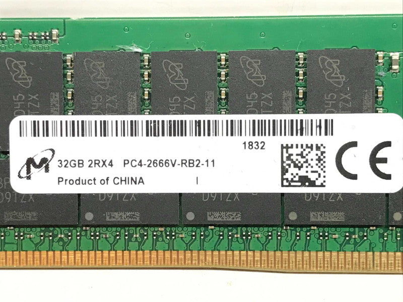 32GB Micron 2Rx4 PC4-2666V-RB2-11 Reg ECC Server RAM +
