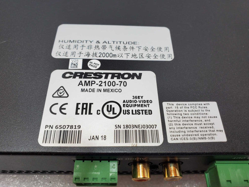 CRESTRON AMP-2100-70 Dual-Channel Modular Power Amplifier  _