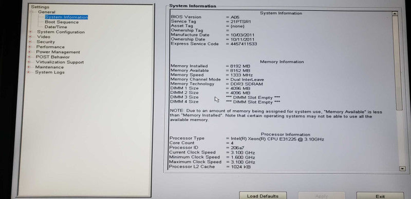 Dell Precision T1600 Xeon E3-1225 @ 3.10ghz / 8gb ram / quadro 600 GPU #
