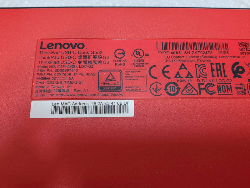 Lenovo USB-C Dock Gen2 LDC-G2 40AS _