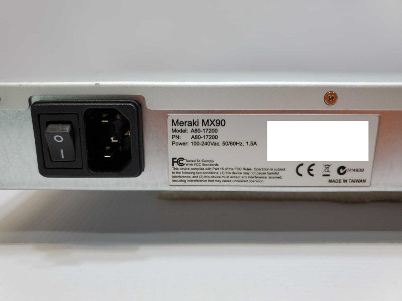 Cisco Meraki MX90 Cloud Managed Firewall Security Appliance A80-17200 *Unclaimed* (