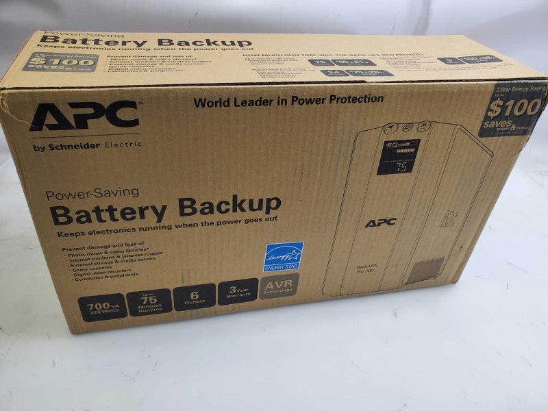 APC Back UPS Pro 700VA UPS Battery Backup & Surge Protector BR700G _ New Open )