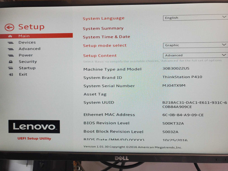 Lenovo ThinkStation P410, Xeon E5-1650v4 36.6GHz 6C, 16GB RAM, No GPU/HDD _