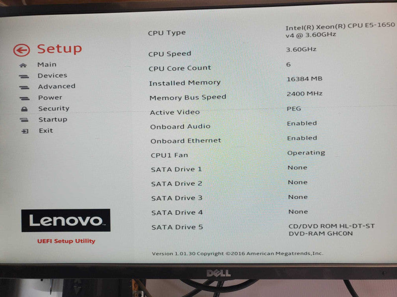 Lenovo ThinkStation P410, Xeon E5-1650v4 36.6GHz 6C, 16GB RAM, No GPU/HDD _