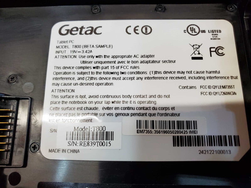 Tablet-PC GETAC T800 Pentium N3530 @ 2.6 Ghz 4GB RAM 128GB SSD *READ* (
