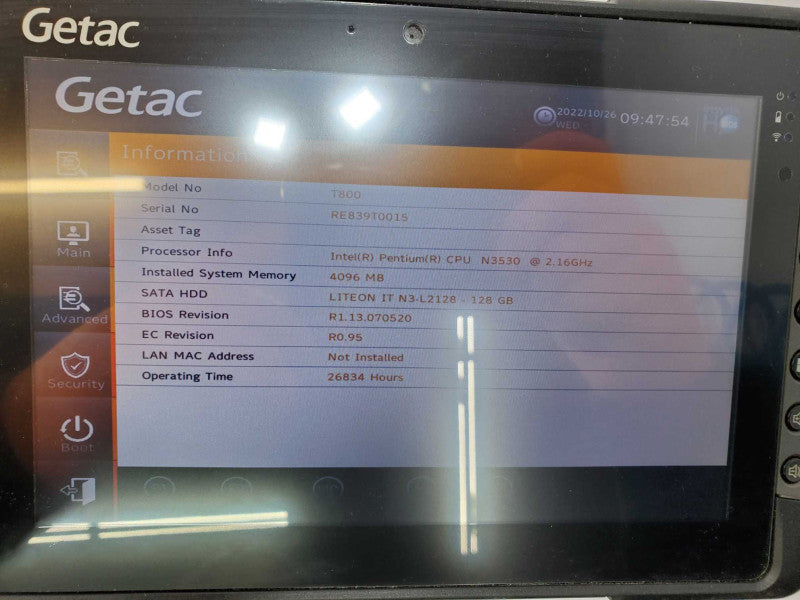 Tablet-PC GETAC T800 Pentium N3530 @ 2.6 Ghz 4GB RAM 128GB SSD *READ* (