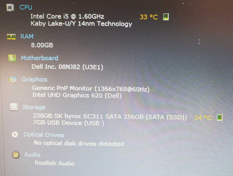 Dell Latitude 5490 14\\" Core i5-8250U @ 1.6 GHz 8GB Ram 250GB SSD (