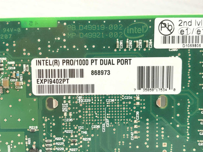 Intel PRO/1000 PT Dual Port  PCIe Gigabit Ethernet Network Adapter +